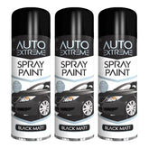 3X Auto Extreme Black Matt Spray Paint 250ml Spray Paint